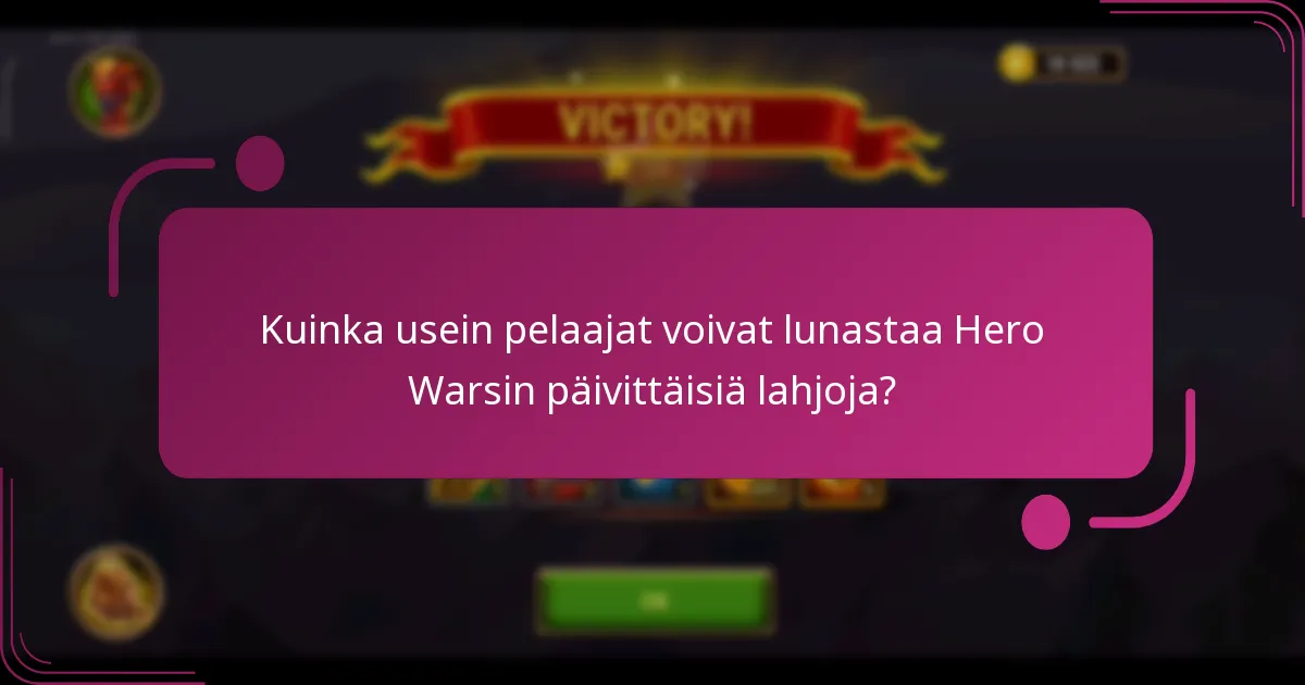 Kuinka usein pelaajat voivat lunastaa Hero Warsin päivittäisiä lahjoja?